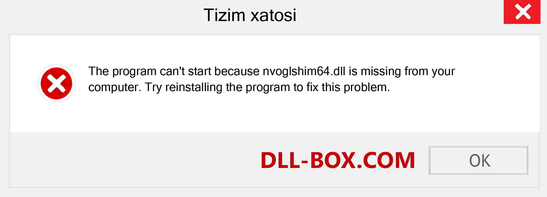 nvoglshim64.dll fayli yo'qolganmi?. Windows 7, 8, 10 uchun yuklab olish - Windowsda nvoglshim64 dll etishmayotgan xatoni tuzating, rasmlar, rasmlar